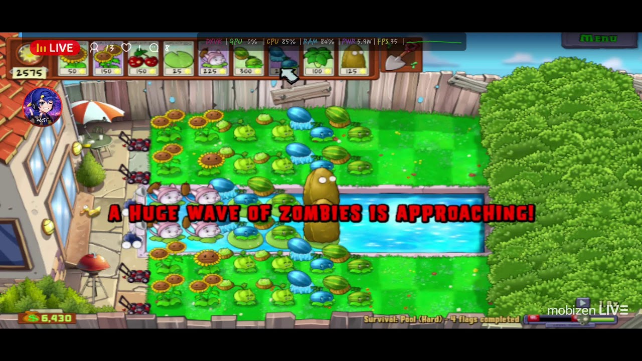 jogando PvZ Replanted