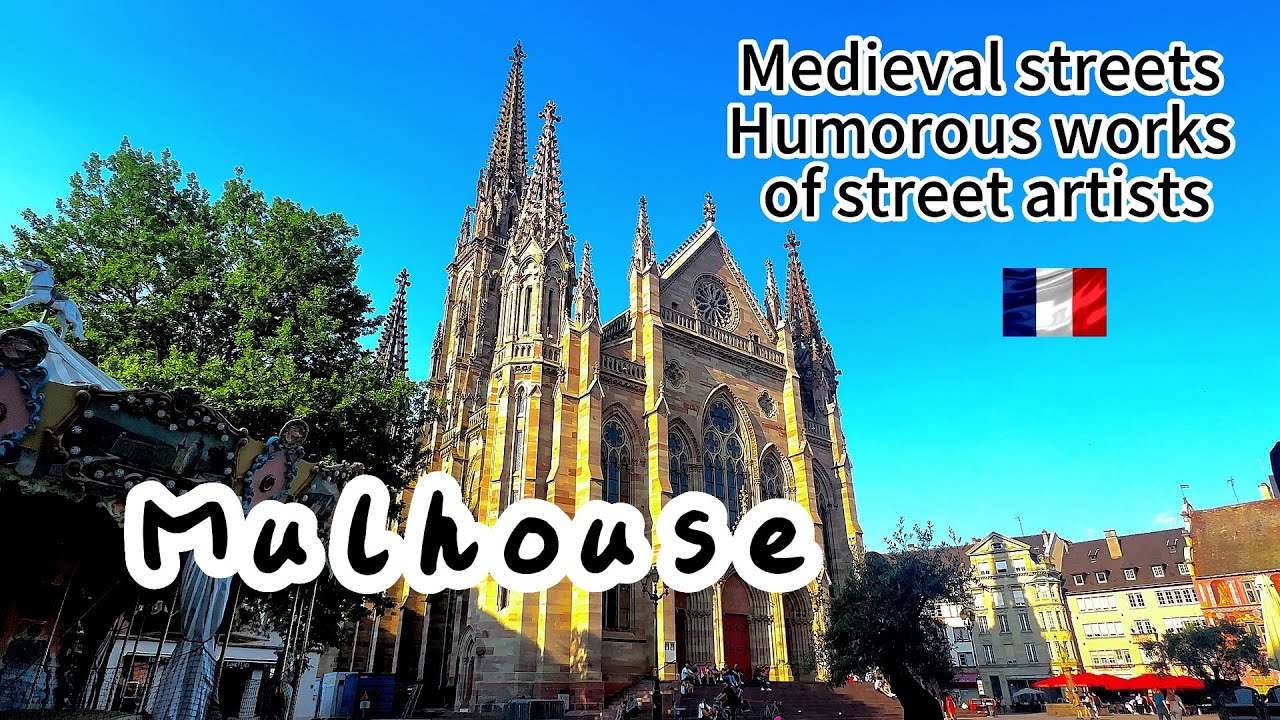 Mulhouse | Medieval streets | Most beautiful buildings | Discover interesting...| 4K walking