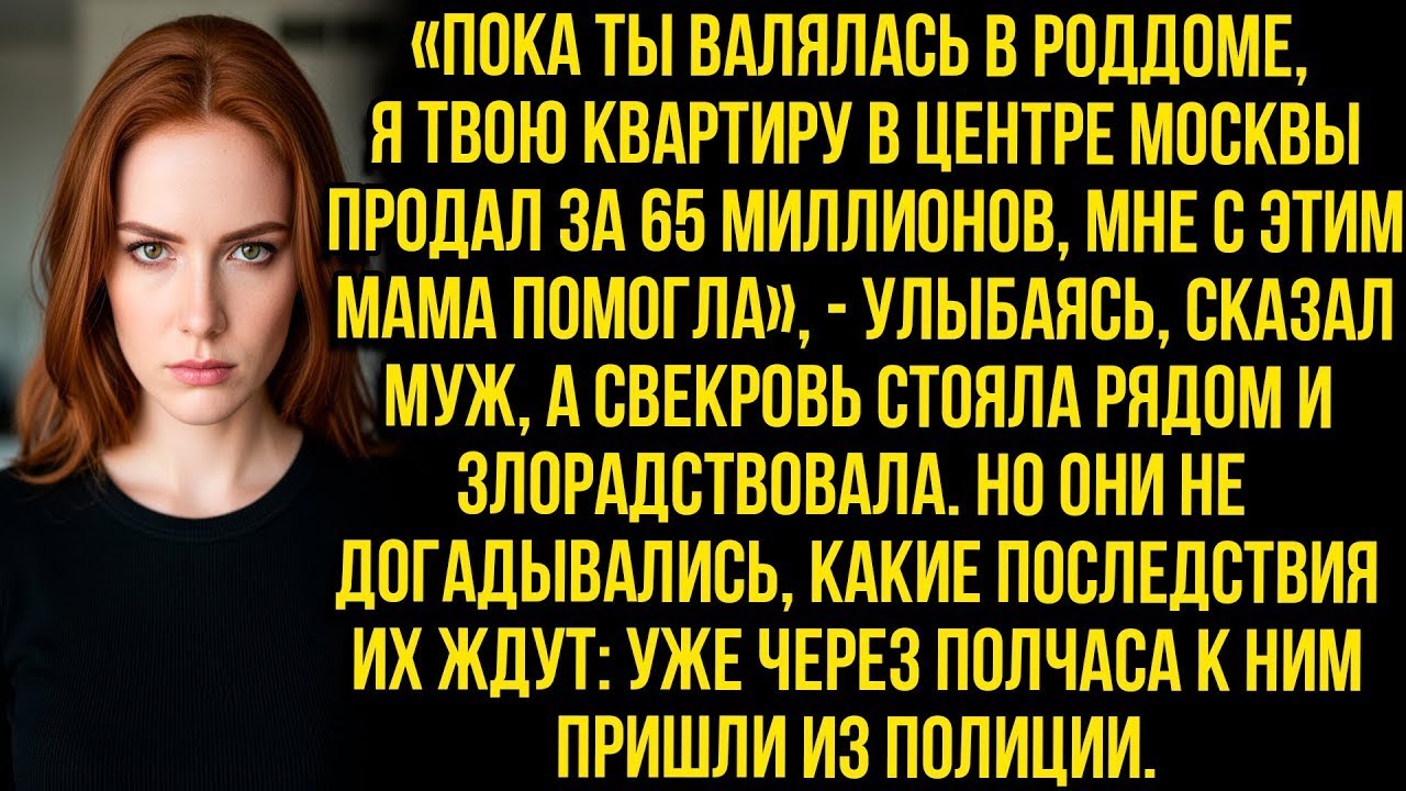 «Пока ты валялась в роддоме, я твою квартиру в центре Москвы продал за 65 миллионов» — сказал муж...