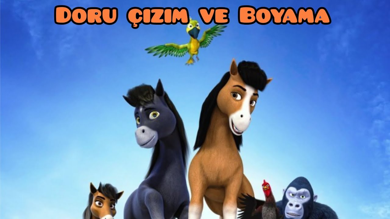 TRT Çocuk Doru Çizim ve Boyama | Doru ve Karatay | Çocuklar için Boyama| 🐎