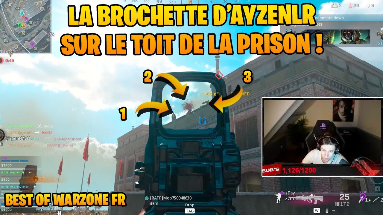 LA BROCHETTE D’AYZENLR SUR LE TOIT DE LA PRISON😱 BEST OF WARZONE FR