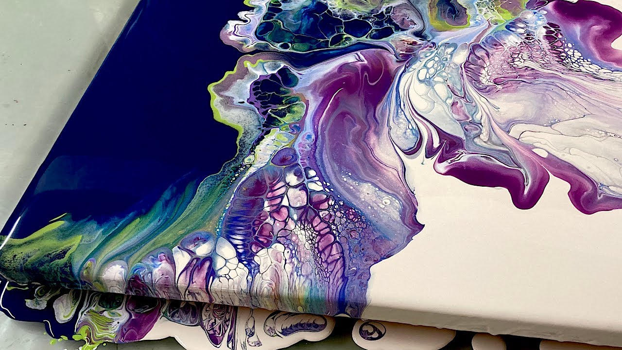 Simple & gorgeous dutch pour with split base and pearl cells. Acrylic pour painting easy, ASMR