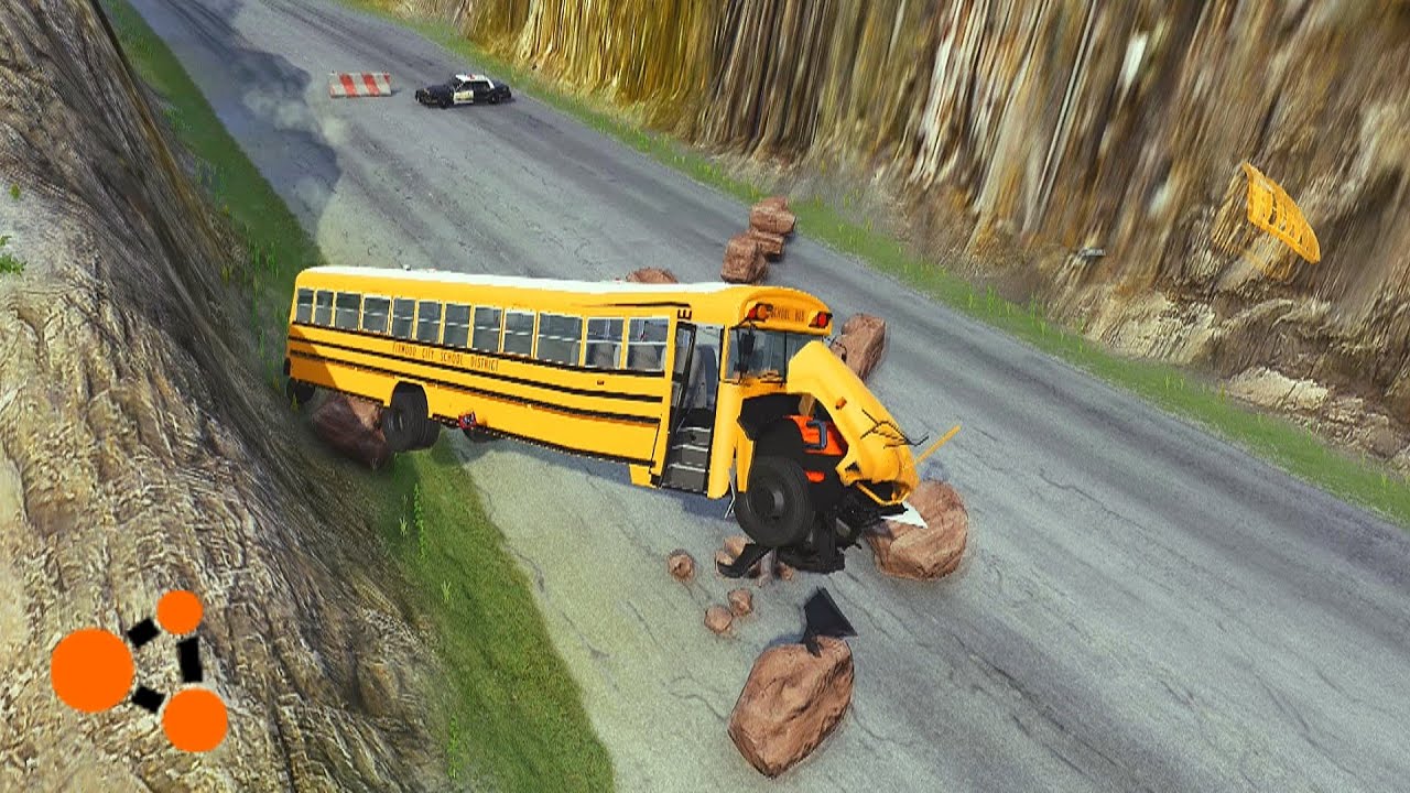 Max speed on a crazy downhill in BeamNG Drive! Who will make it all the way to the end?!