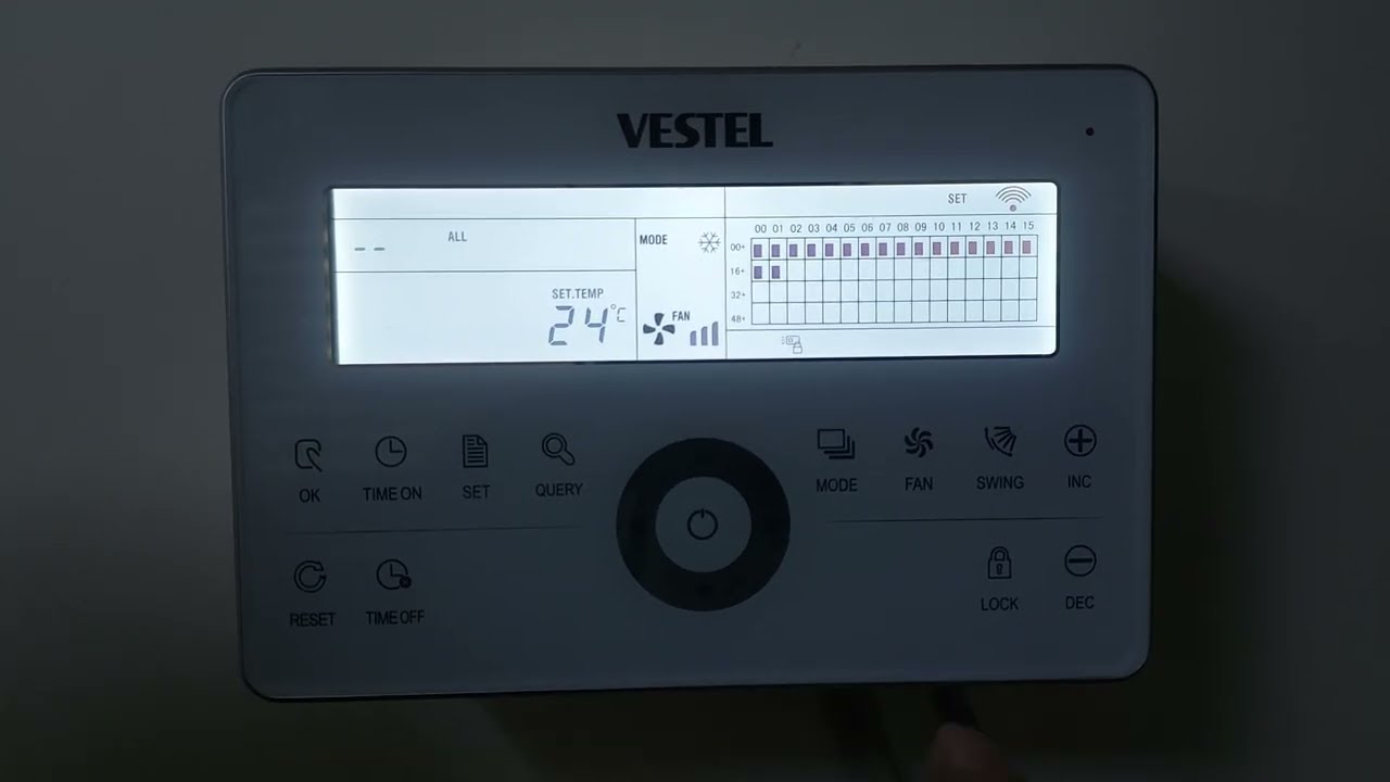 Midea - Vestel CCM30/BKE-A ve CCM30/BKE-B videolu kullanım kılavuzu / Vestel vrf klima ana kumanda