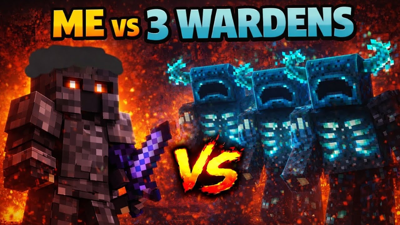 Me vs 3 Wardens. Road to 10 Wardens #minecraft #pvp