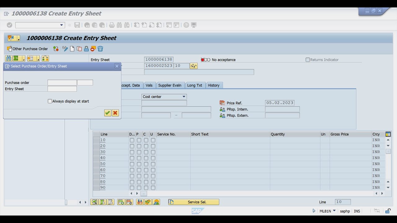 What is SRN IN SAP : How to create Service Entry In SAP : ML81N
