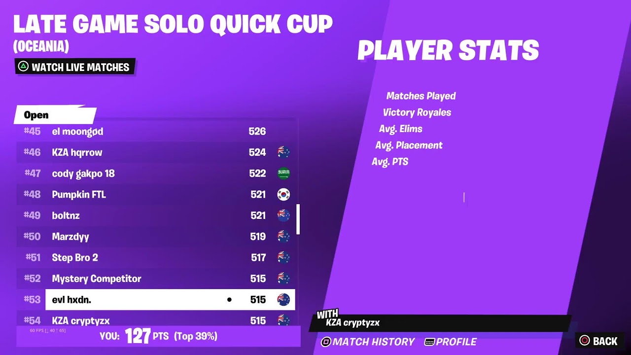 Late Game Solo Quick Cup