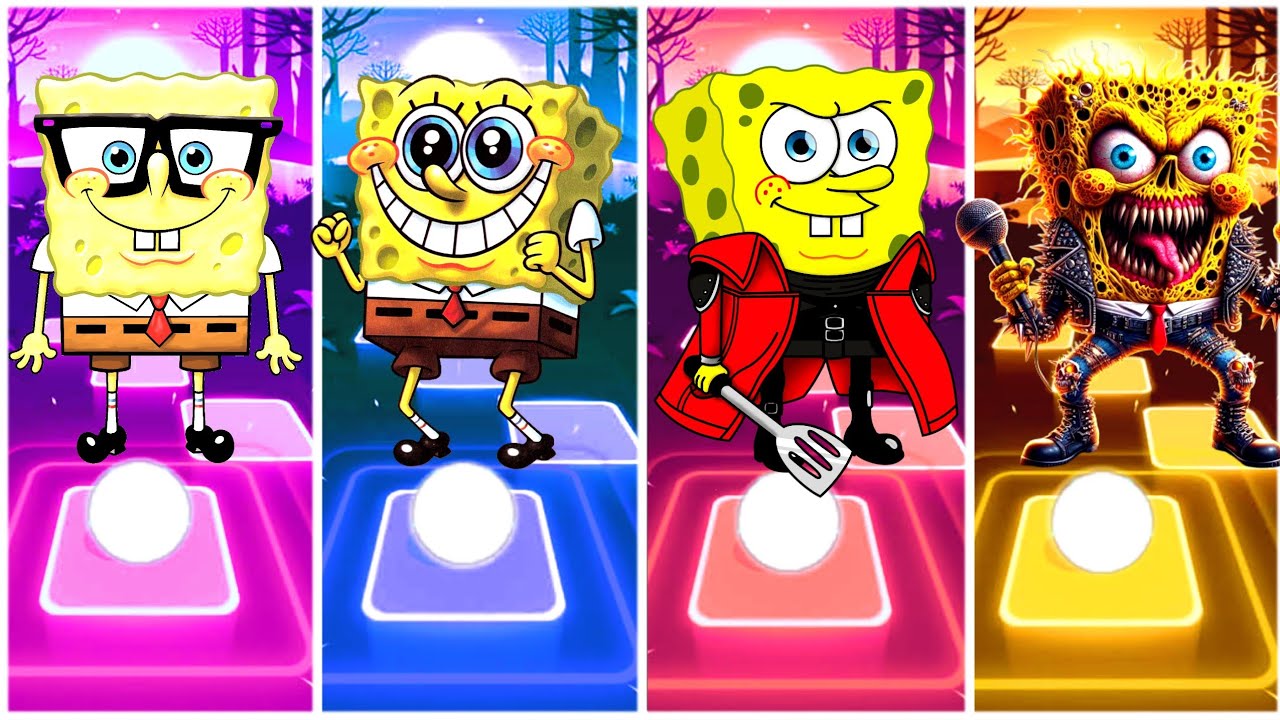 Patrick Star 🆚 Sandy Cheeks 🆚 Spongebob 🆚 Plankton - Tiles Hop Battle🇱🇷🇱🇷❤️♥️♥️