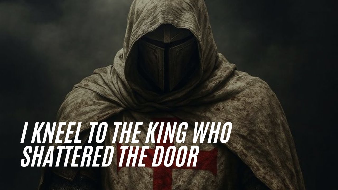 I kneel to the King who shattered the door