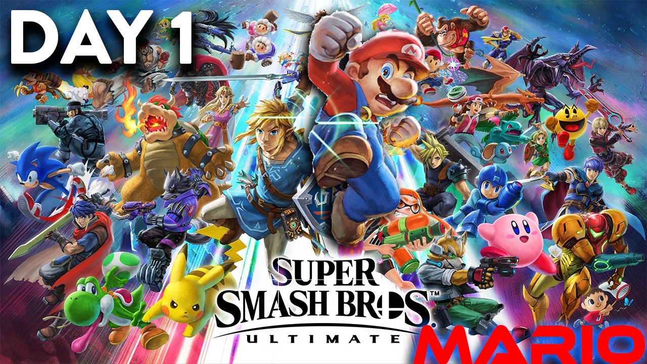 DAY 1 Of WINNING A Smash Tourney With EVERY CHARACTER! (Mario)- Super Smash Bros. Ultimate