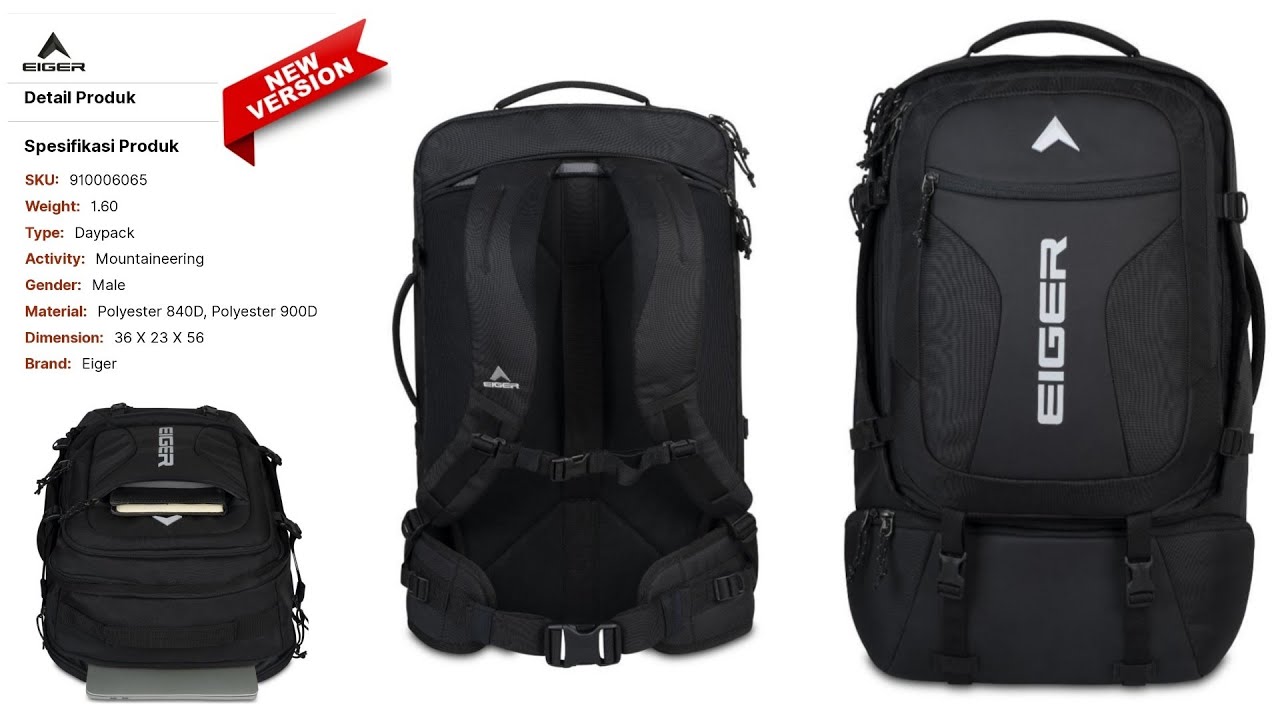 EIGER TRAV PAC VARY 40L 1.0 BACKPACK || SKU#: 910006065
