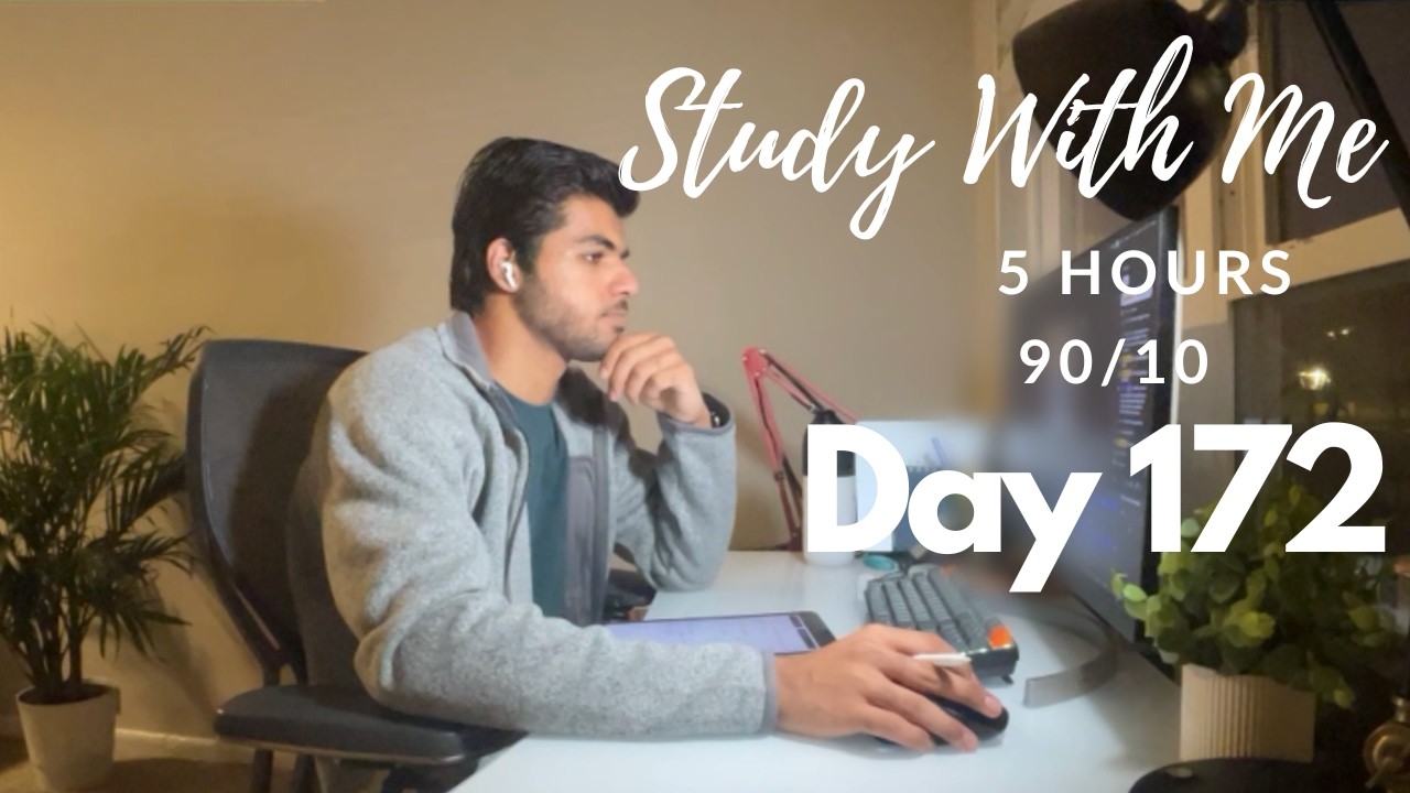5 Hour Live Study With Me|Medical Student|90/10 Pomodoro 🍅| Rain Sounds🌧️|Day 172