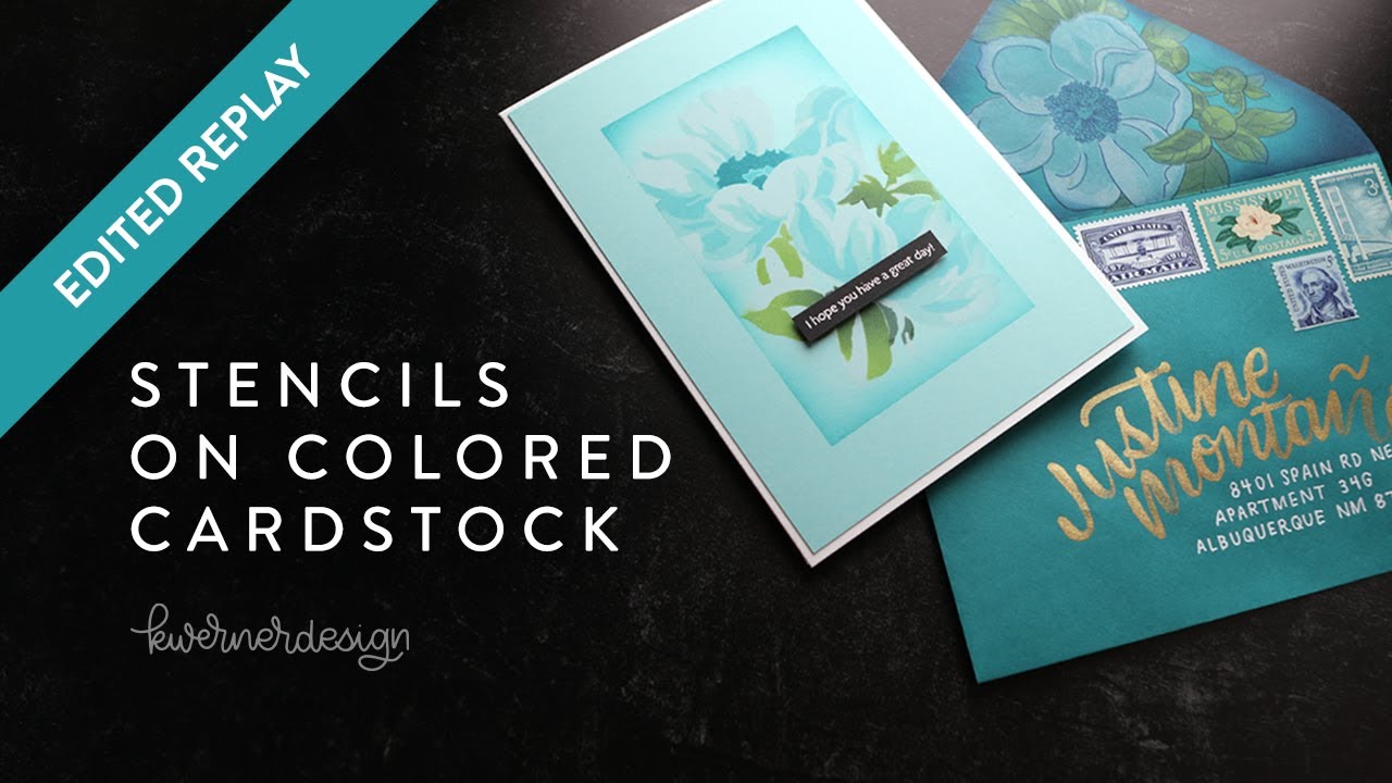 🔴 EDITED REPLAY - Altenew Layered Peonies Stencils on Colored Cardstock