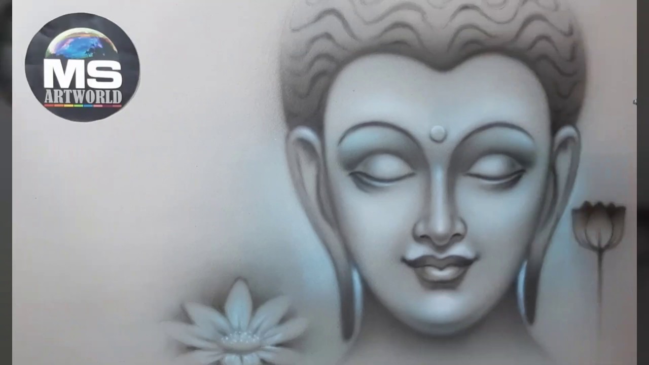 #LORDBUDDHA, Airbrush Spray Painting Demonstration, by M S Artworld #Buddha