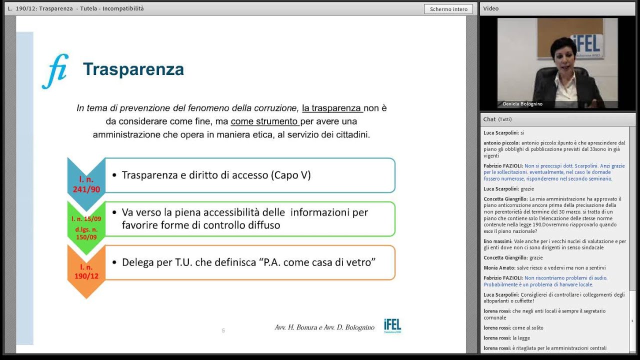 09/05/2013 - La Nuova Legge Anticorruzione - I modulo