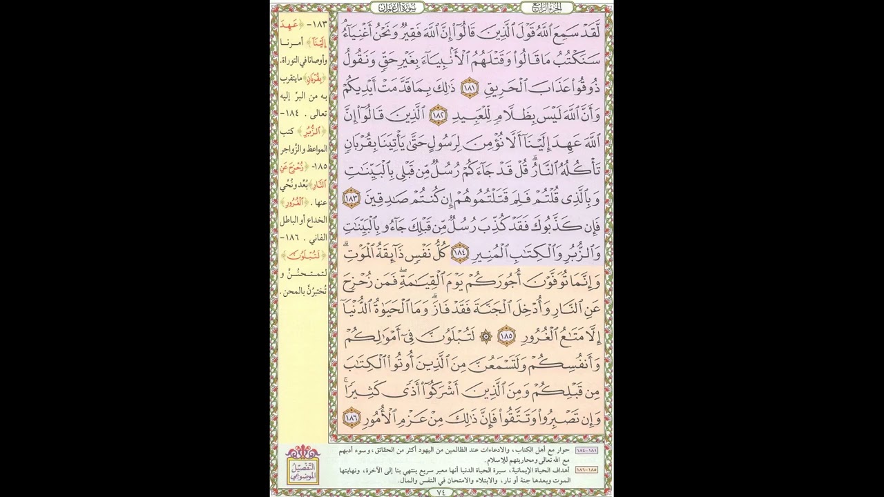 تحفيظ القران - سورة آل عمران صفحة 74 - مكررة 5 مرات - بصوت الشيخ الحصري