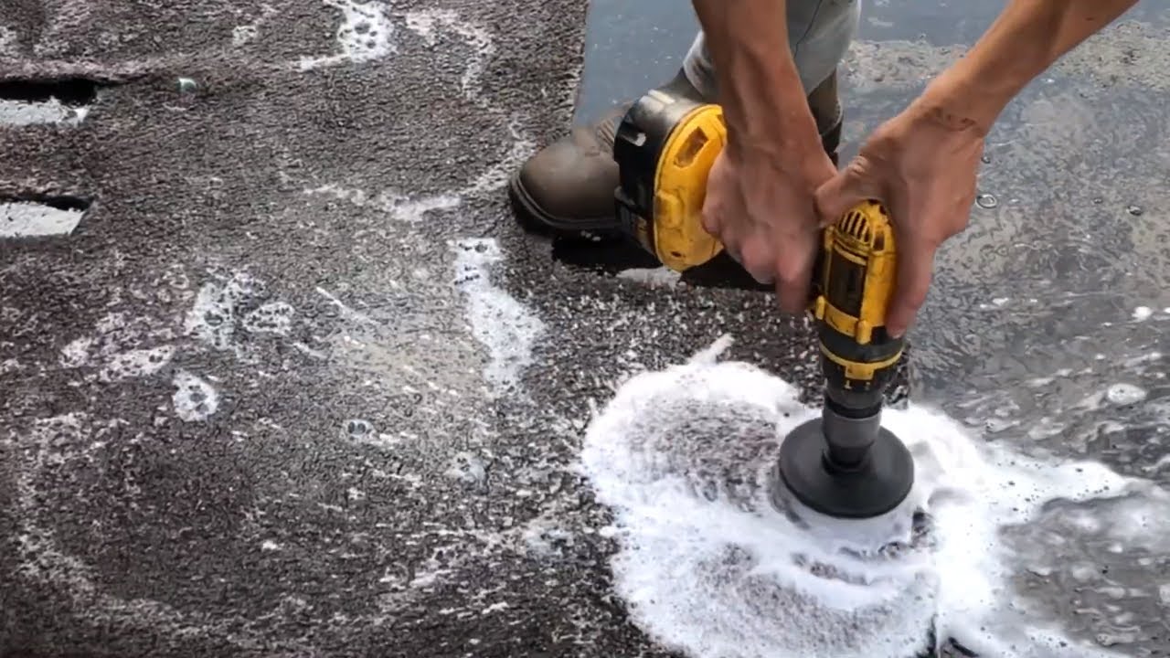 NASTY CARPET CLEANING! Drill Brush