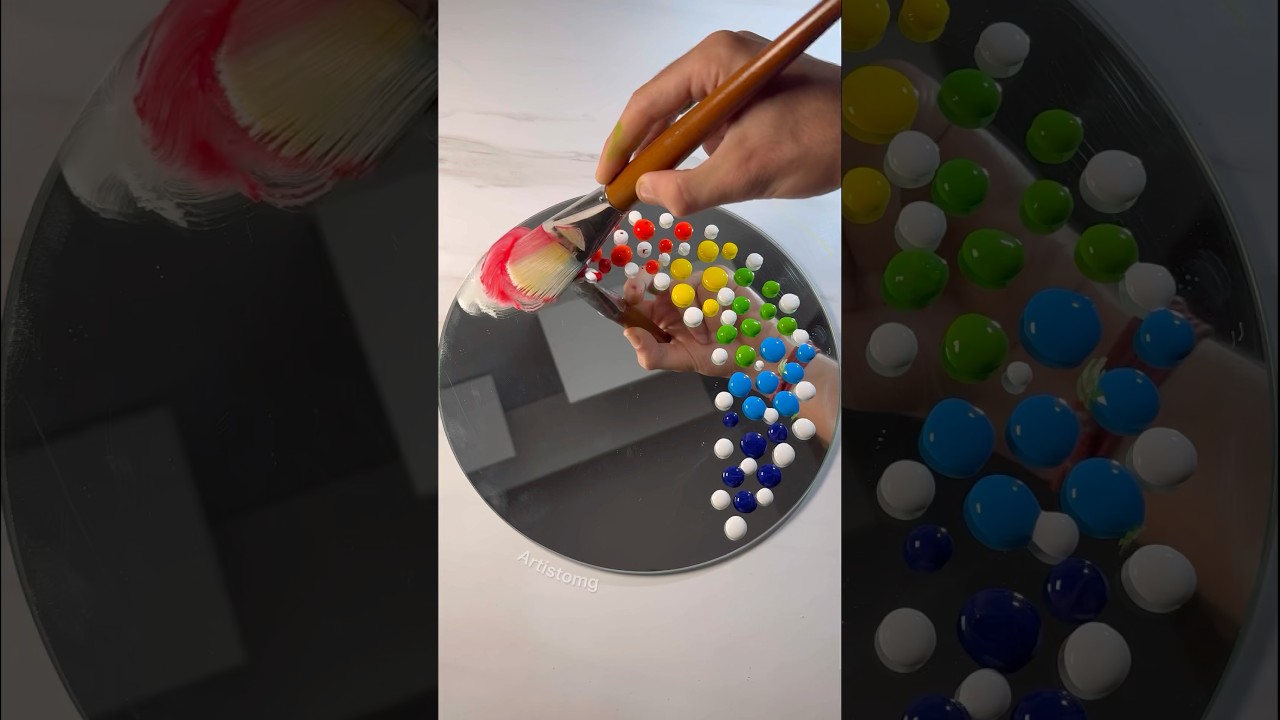 Let&rsquo;s Paint A Mirror with Rainbow Colors! 🌈 #creativity #art #painting #diy