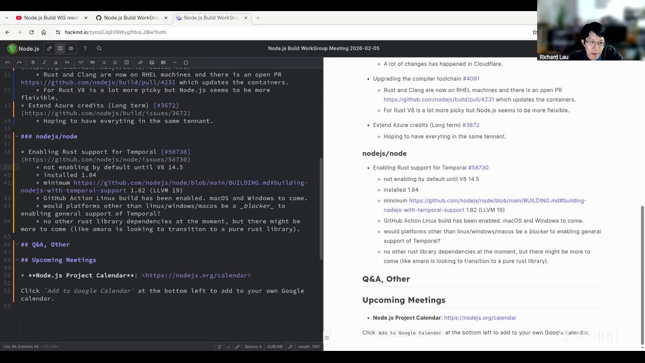 Node.js Build WG meeting