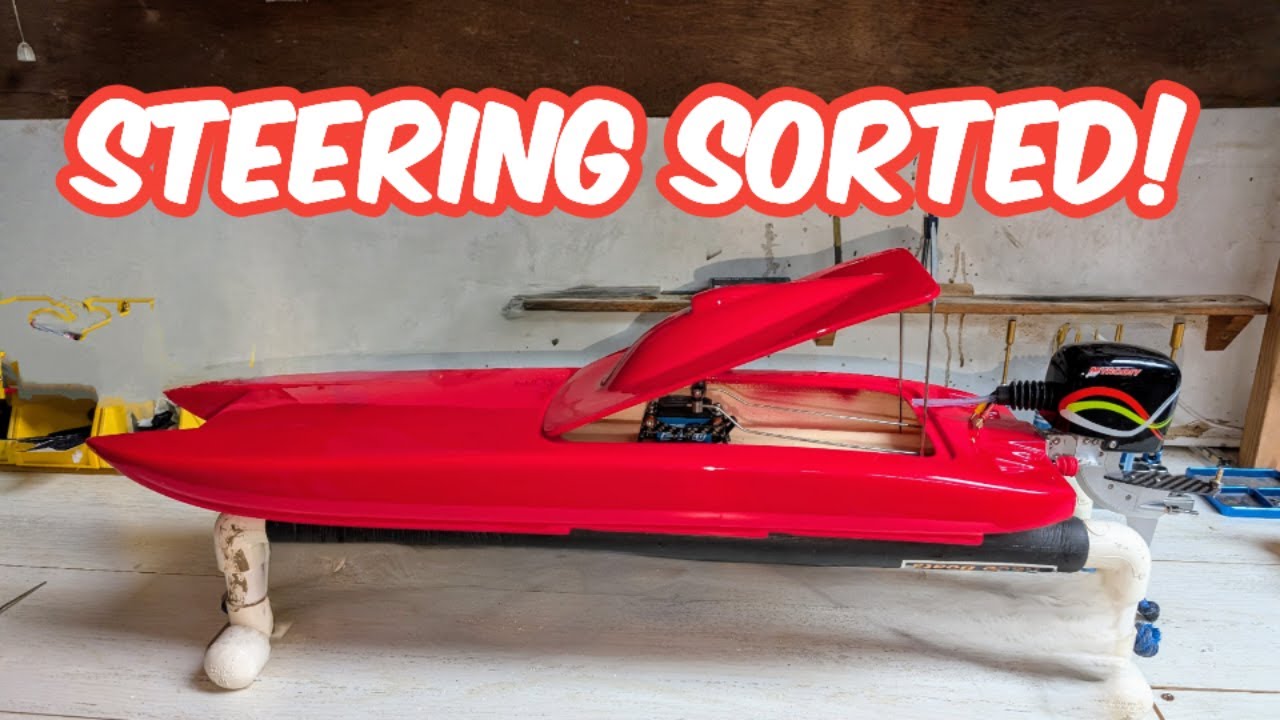 Mini Zonda Outboard RC Boat project Video #- 2 - Steering