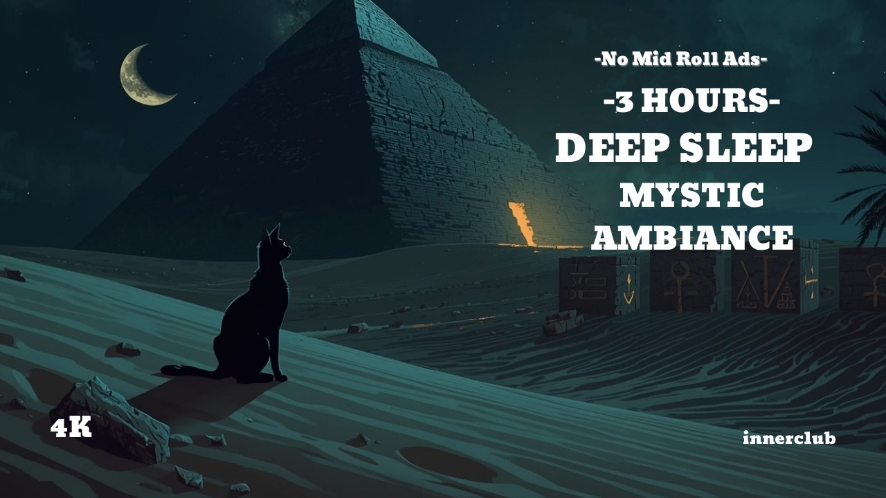 Ancient Pyramid Ambiance: Dark Night, Soft Wind, and Mystery for Study & Focus
