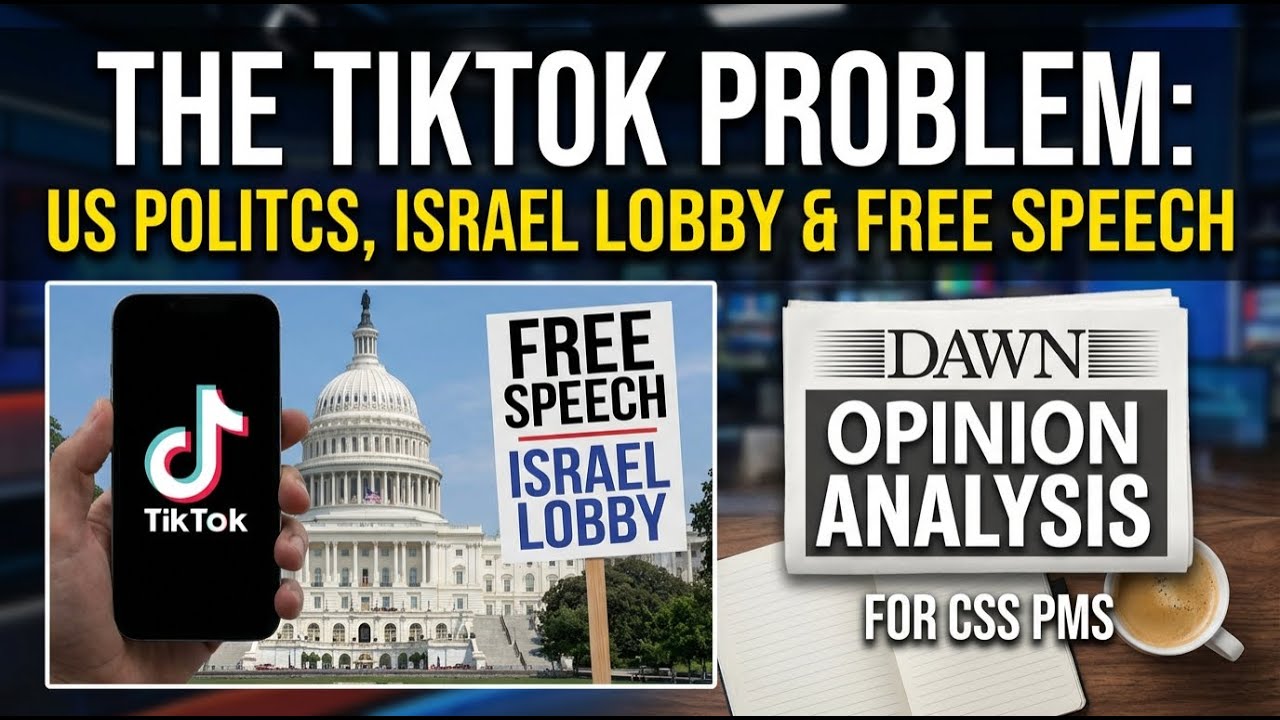 The TikTok Problem | US Politics, Israel Lobby & Free Speech | Dawn Opinion Analysis for CSS PMS