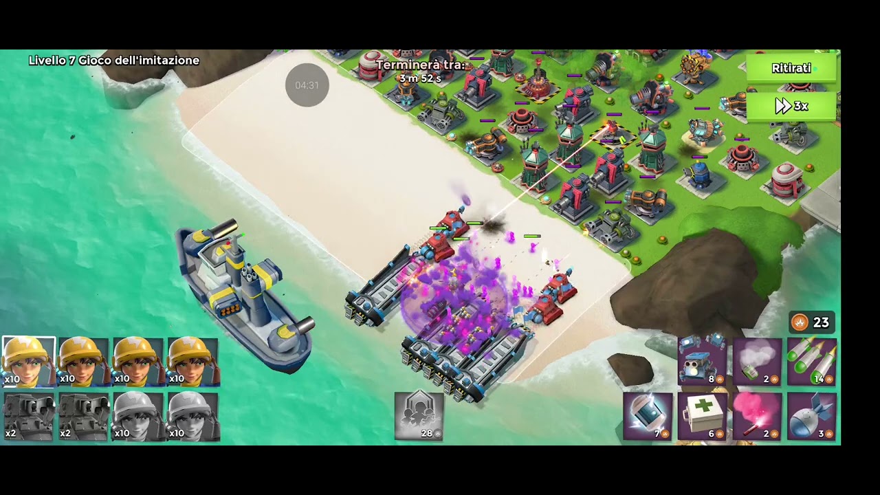 Boom Beach, Imitation Game, Levels 54-60, No Prototroops, Part 1/2