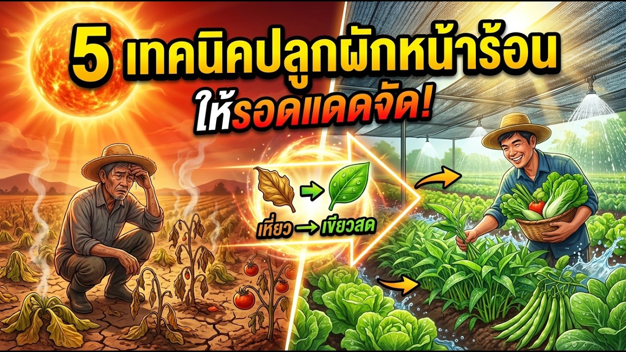 5 วิธีปลูกผักหน้าร้อน ผักไม่เหี่ยว โตไว ทนแดดจัด