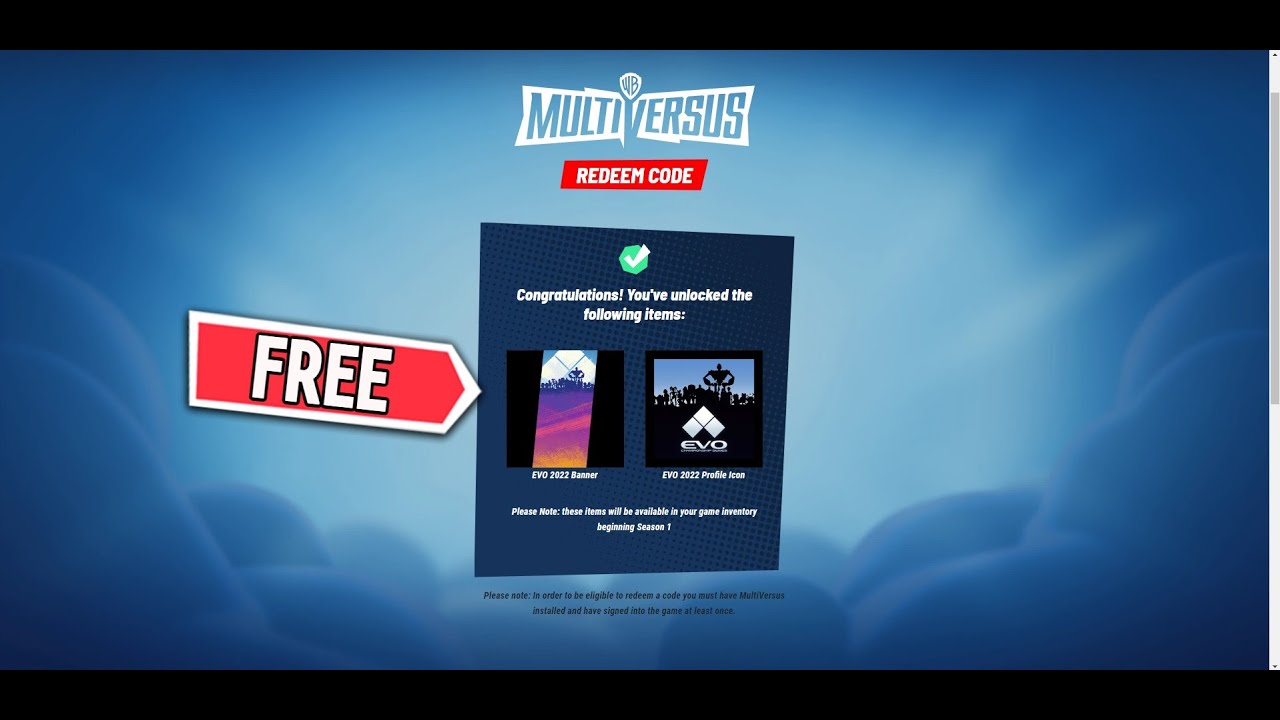 USE this CODE for FREE Multiversus Rewards..