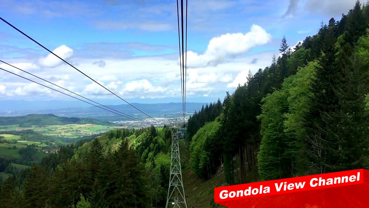 Gondola view of a vast chain of hills in Germany - Schauinslandbahn (HD)