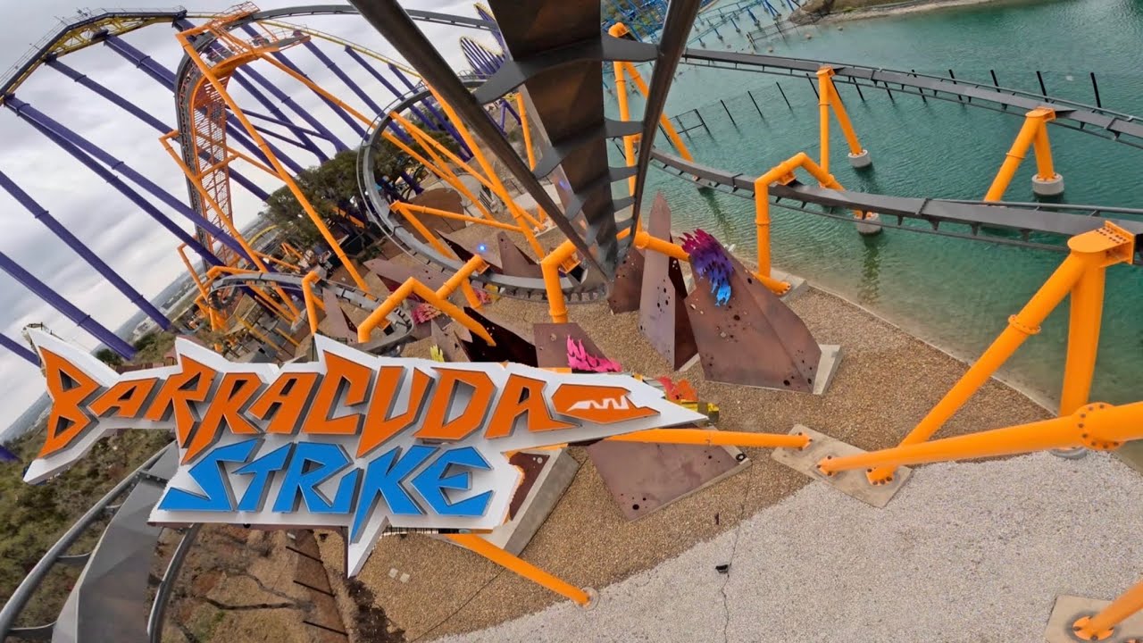 NEW Barracuda Strike POV at SeaWorld San Antonio