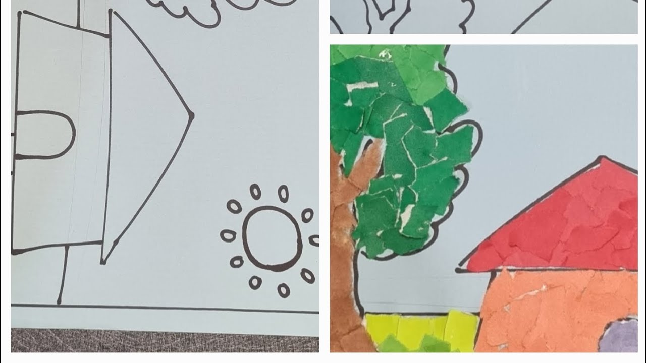 tearing and pasting activity in landscape|| #tearing #origamicraft #preprimaryactivity