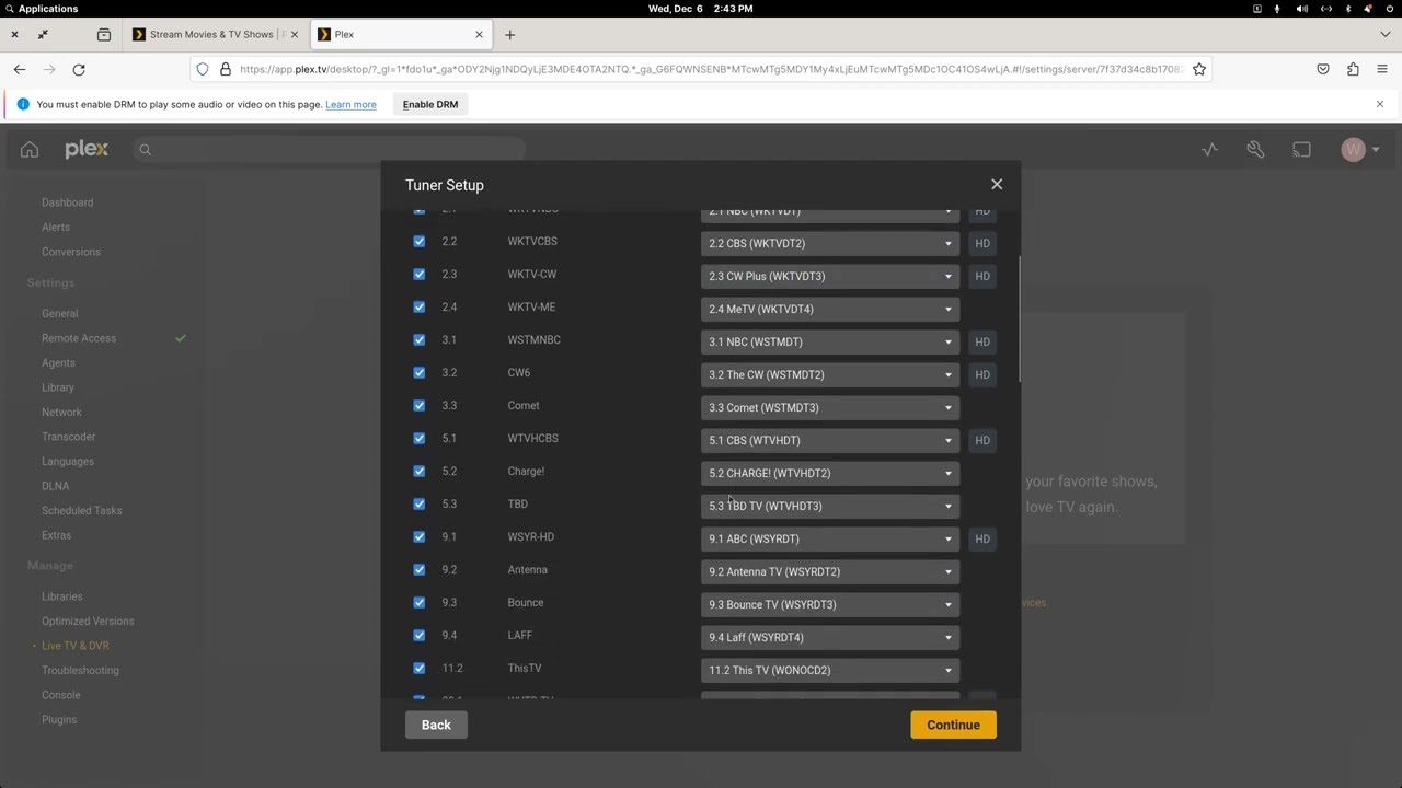 Plex Live TV с тюнером HDHomerun без Plex Pass