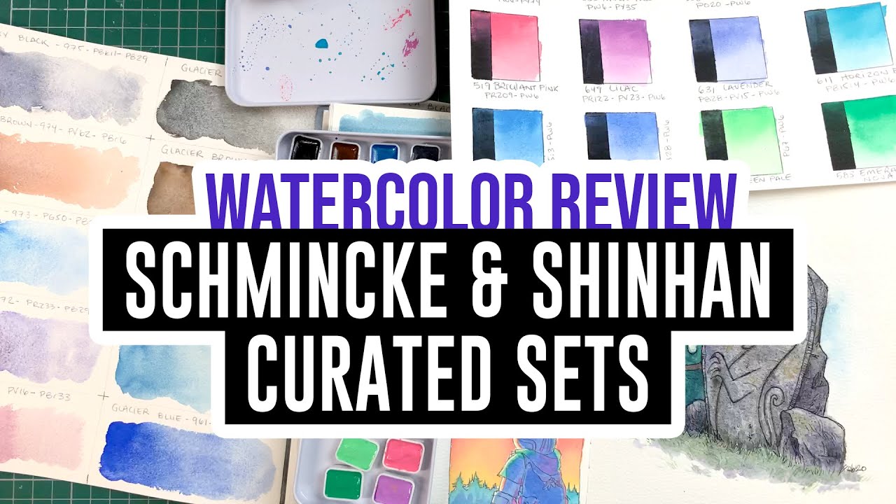 Review & Demo - WatercolourHoarder Curated Sets - Schmincke Granulating Colors + Shinhan Pastels 🎨