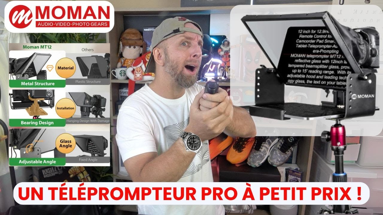 Un T&eacute;l&eacute;prompteur Pro HD 12 Pouces &agrave; Moins de 160&euro; ! Moman MT12, Qualit&eacute; Pro M&eacute;tal &agrave; Petit prix