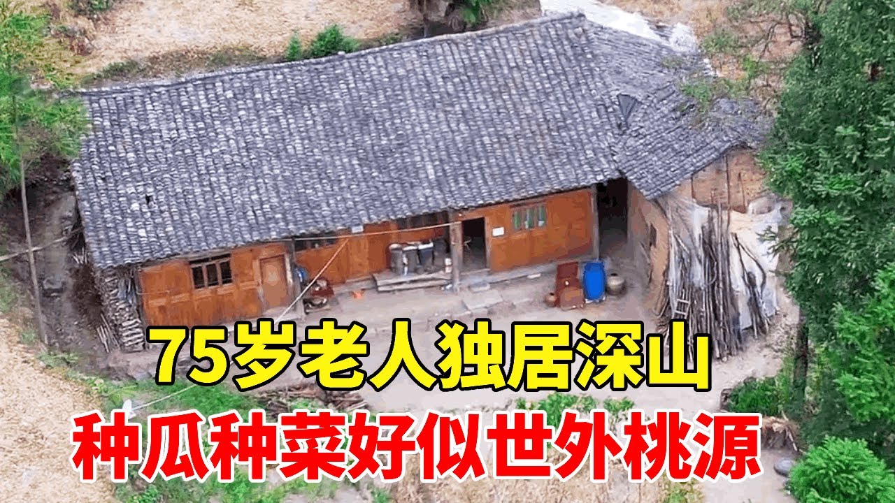 贵州深山独居的75岁老人，种瓜种菜好似世外桃源，自得其乐堪称养老圣地【乡村阿泰】