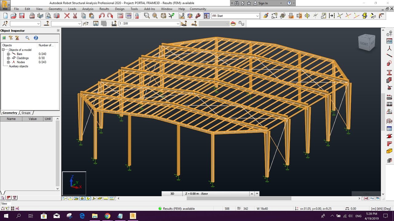 INDUSTRIAL SHED DESIGN IN ROBOT STRUCTURAL ANALYSIS : PART-1 (MODELING)