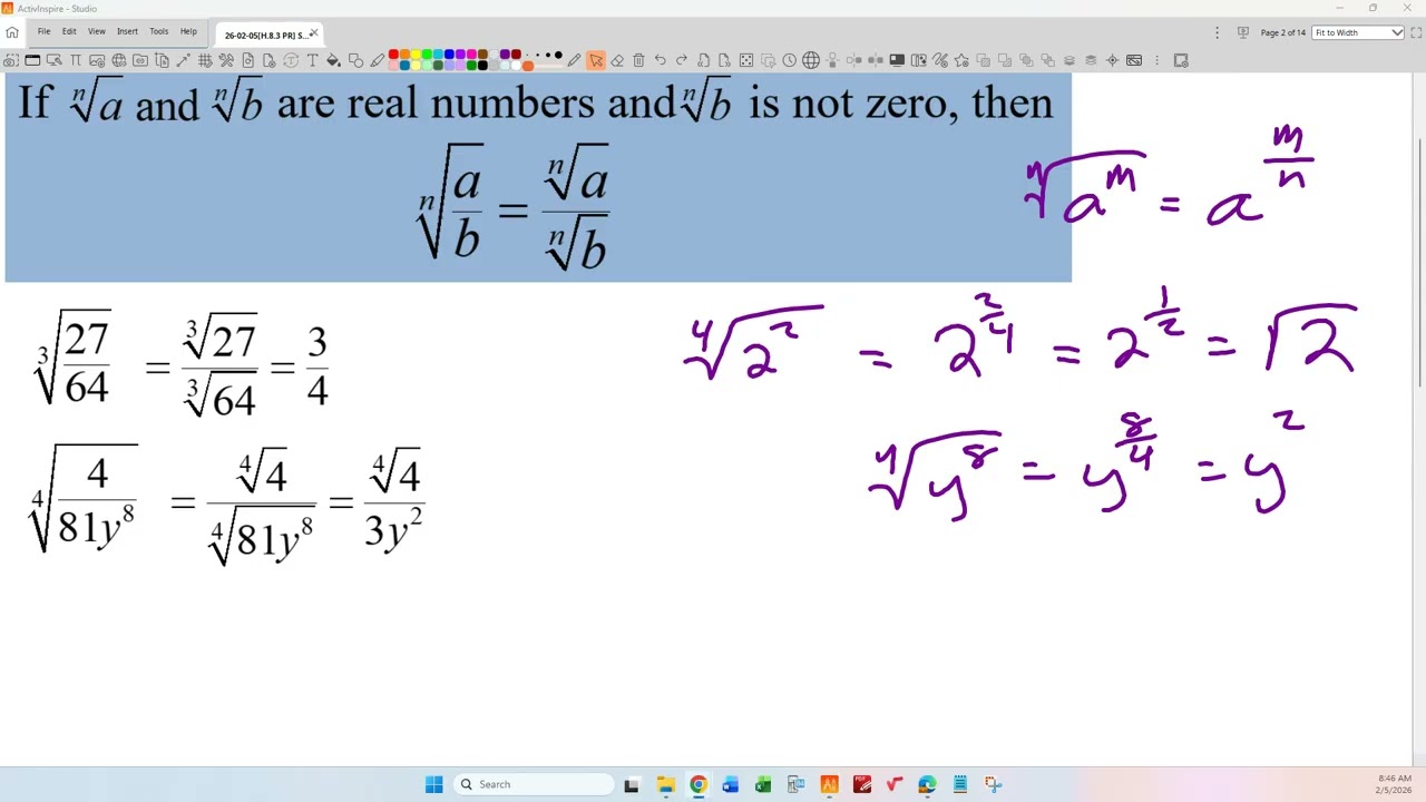 26-02-05[H.8.3 PR] Simplifying Radical Expressions