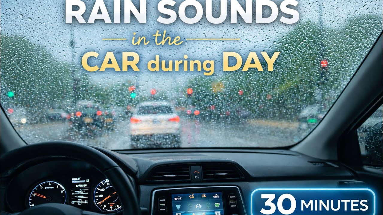 Rain Sounds in the Car During the Day – Relaxing Driving Ambience for Sleep & Focus (30 Minutes)