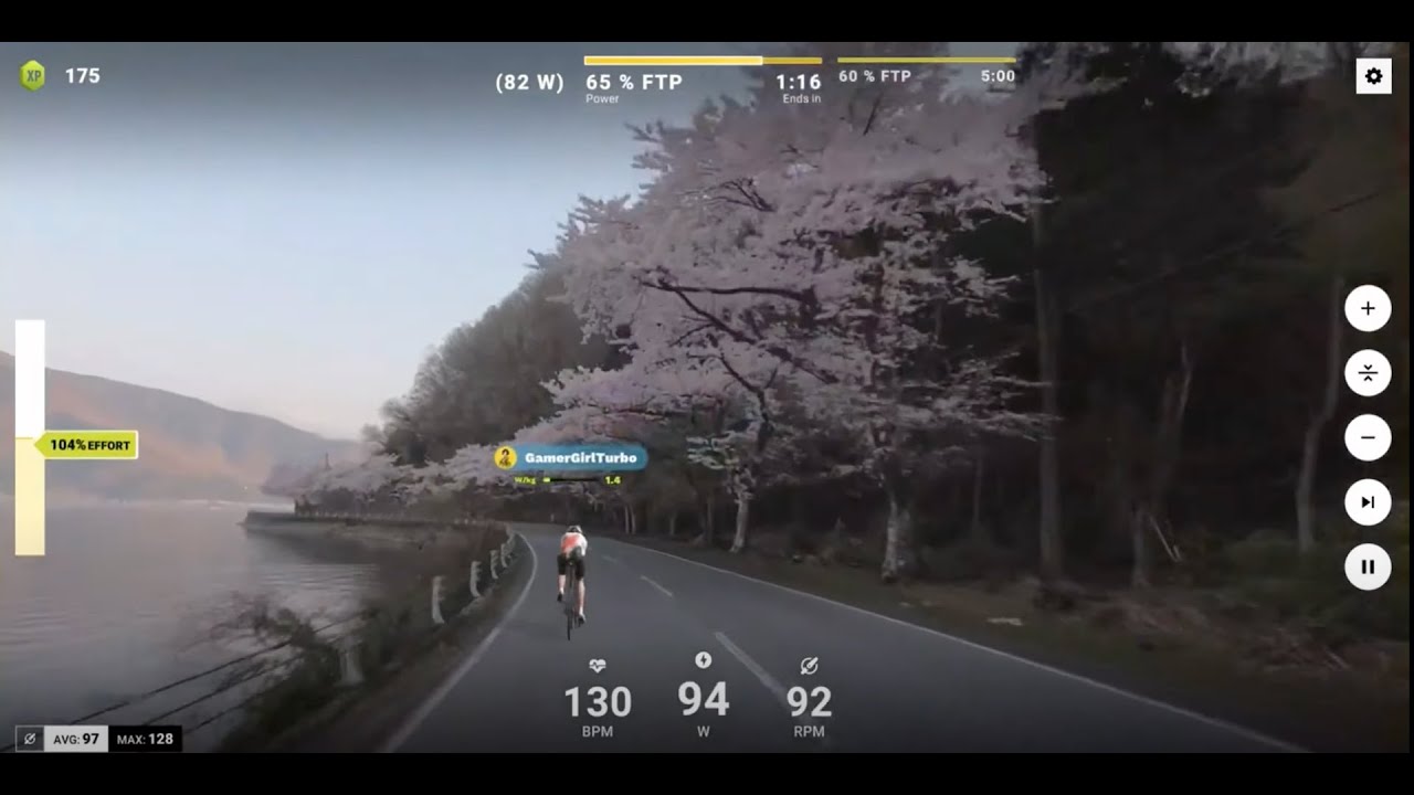 🚴‍♀️🌸 Virtual Cycling & Cherry Blossom | Lake Biwa (Japan) Kaizu-Osaki 海津大崎 | ROUVY Workout Speedup