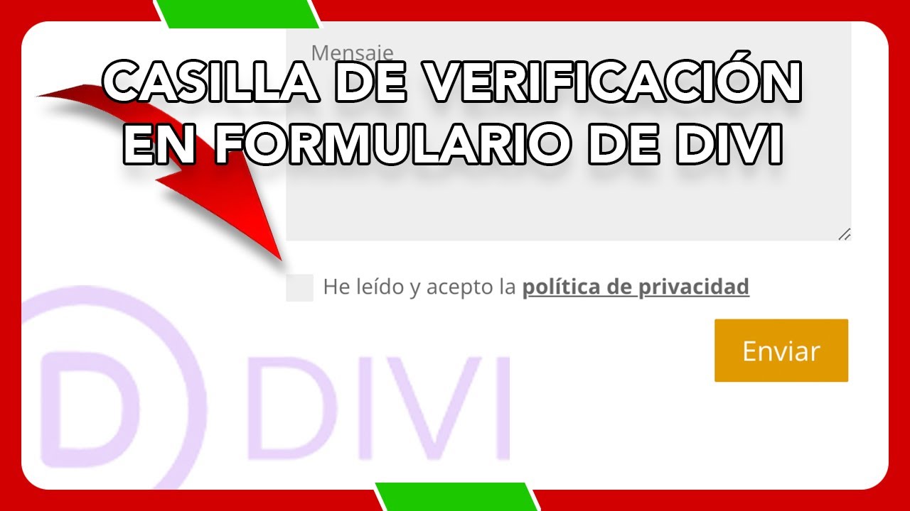 Colocar casilla de verificación en el formulario de Divi