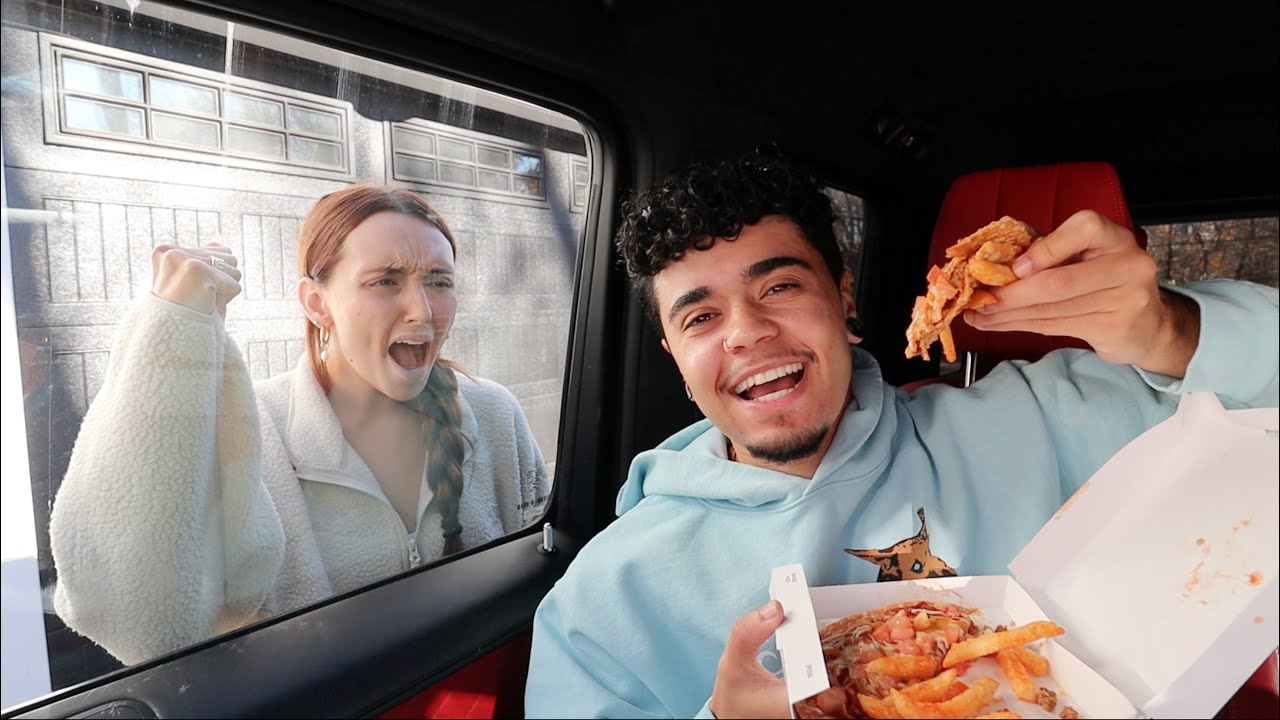 LOCKING MY HUNGRY FIANCEE OUT THEN EATING HER FOOD! *SHE WAS MAD*