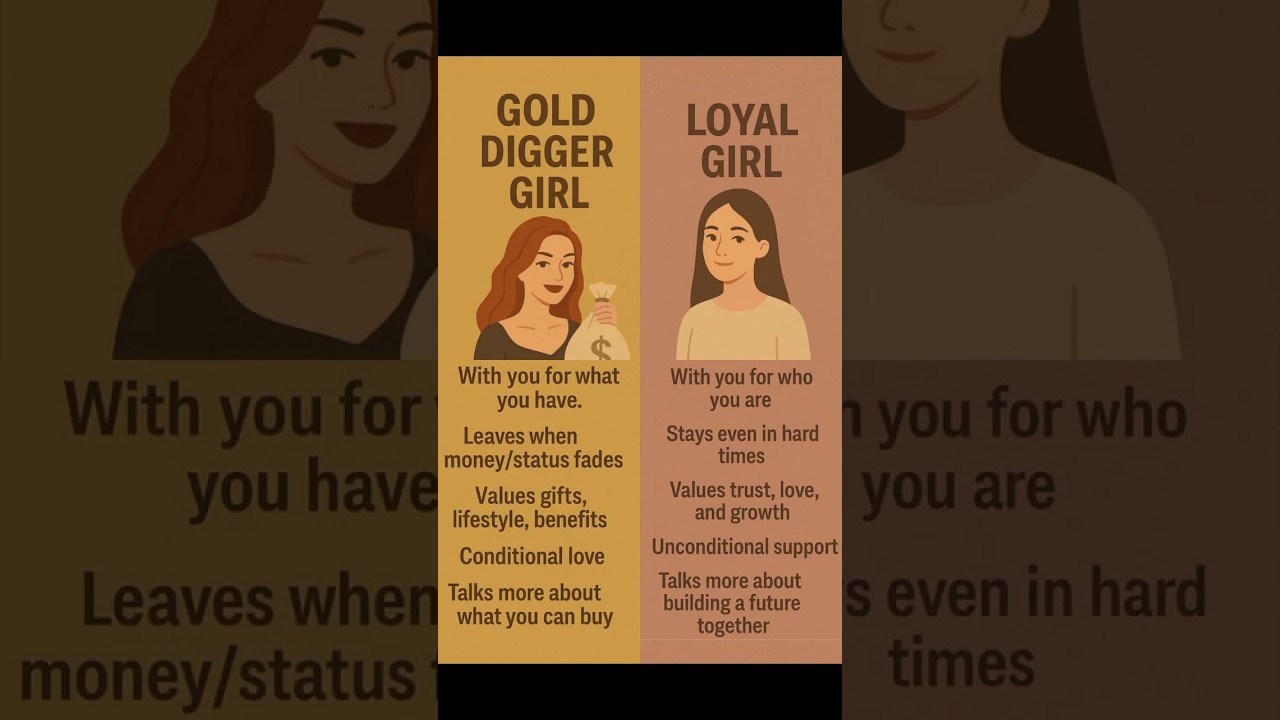 💰 vs ❤️ &mdash; Choose wisely. Not all that glitters is gold, and not all love is loyal. ✨#golddigger #fyp