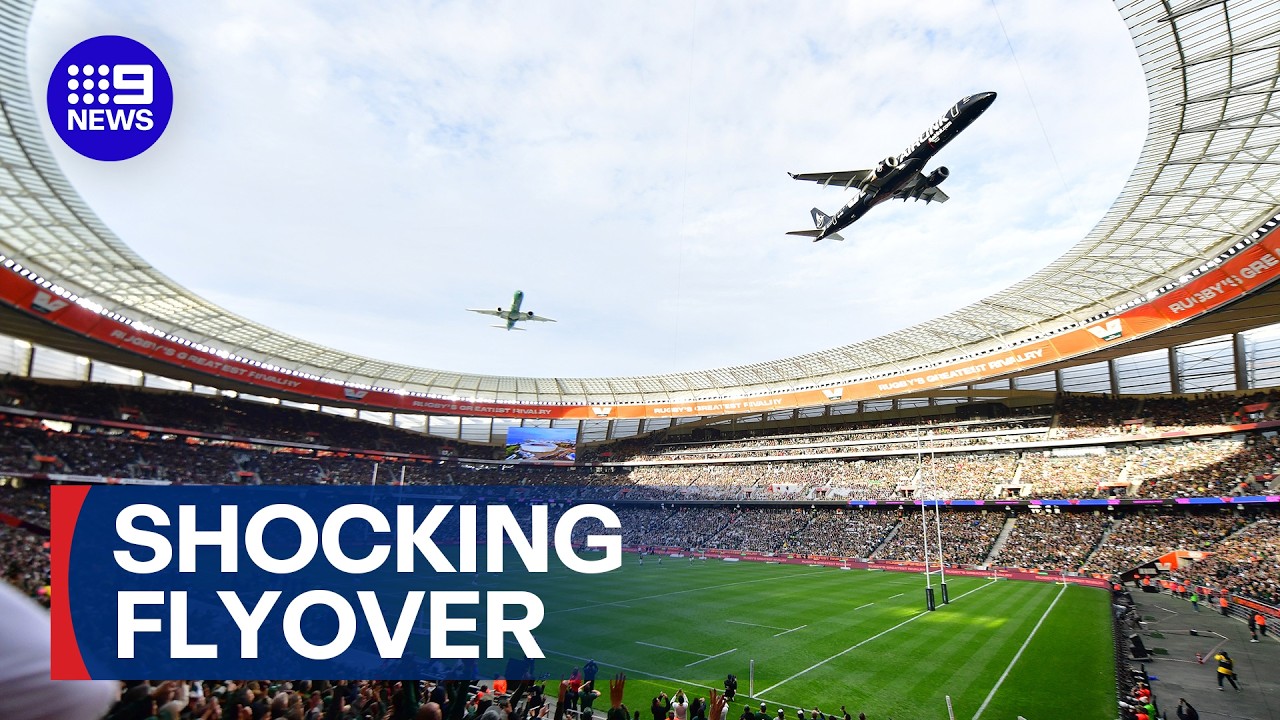 'Madness': Planes just metres from hitting rugby stadium | 9 News Australia
