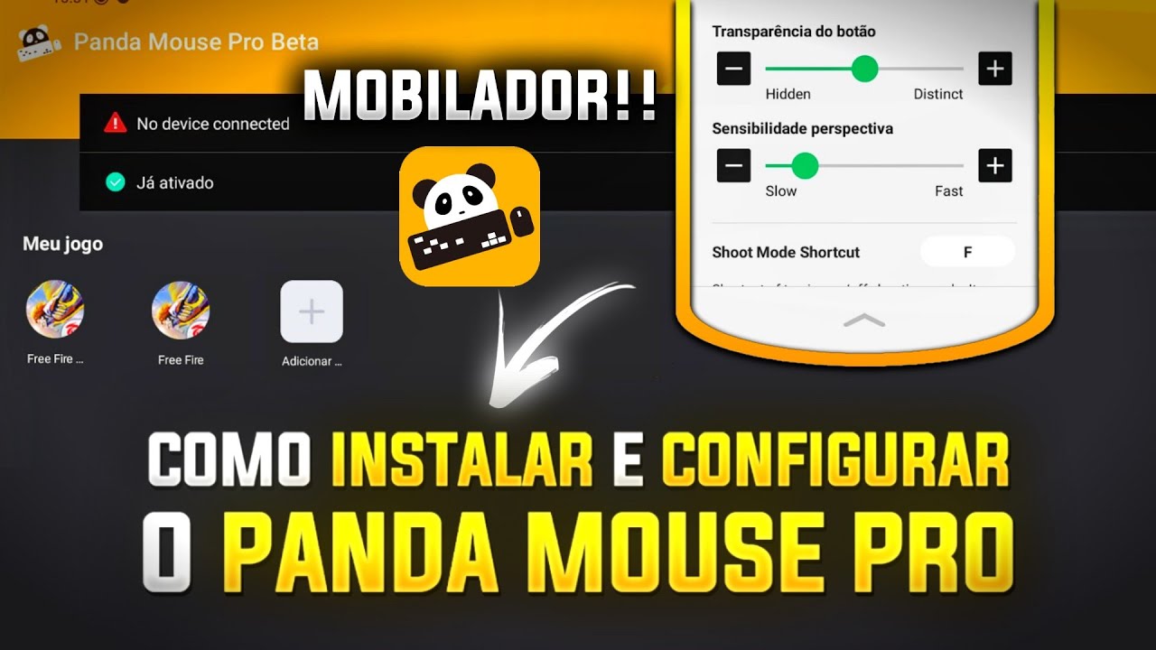 COMO CONFIGURAR O MOBILADOR NO CELULAR!! (PANDA MOUSE🐼) | FREE FIRE