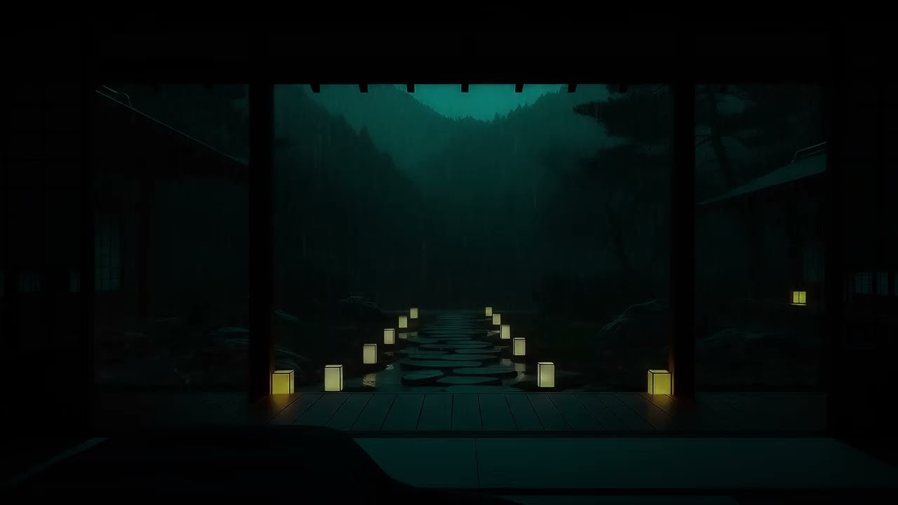 RAIN SOUNDS in a Cozy Forest Room on a Rainy Night (No Ads) | Calm Ambience for Sleep