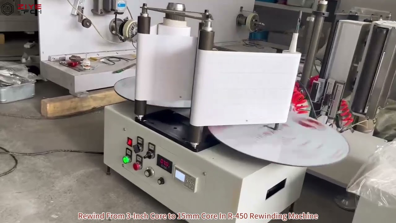Rewind Form 3-Inch Core to 15mm Core In R-450 Rewind Machine
