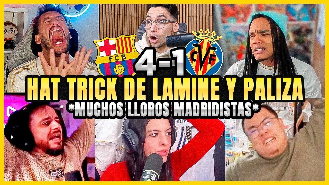 🤣🔥LAS MEJORES REACCIONES MADRIDISTAS AL BARCELONA 4-1 VILLARREAL (HAT TRICK DE LAMINE YAMAL)| LALIGA