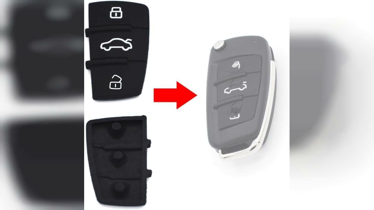 Rezension: 2 Stück Tastenfeld 3 Tasten Auto Schlüssel Ersatz Gummi Neu passend für Audi A3 A4 A5 ...