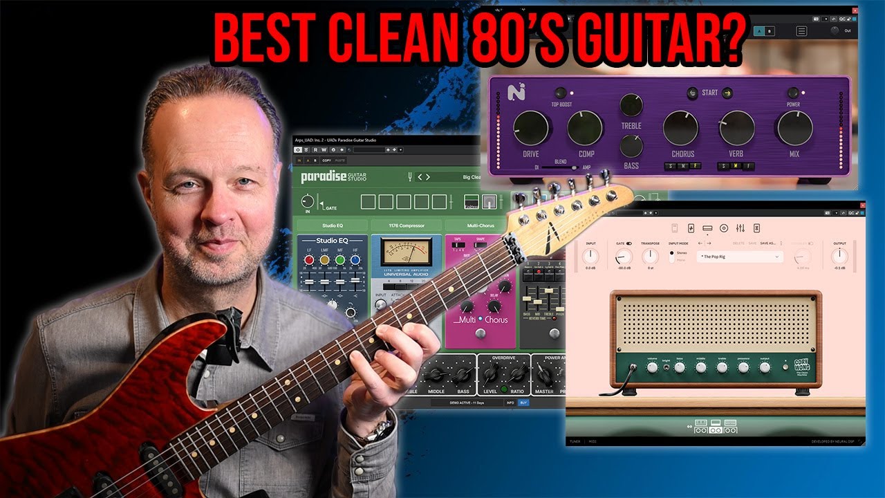 Сравнительный тест чистого гитарного звучания 80-х: KIT Noiz 80s Lush против Neural DSP и UAD Par...